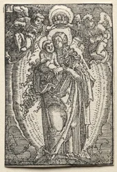 Människans fall och återlösning: Jungfrun som himlens drottning, ca. 1515.