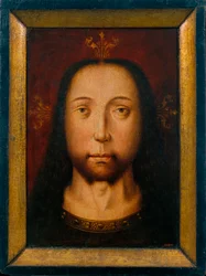 La sainte face - Det heliga ansiktet - Målning av cirkeln av Bouts, Aelbrecht (Albrecht, c1455-1549), Olja på trä c1500 (37,4x28,2cm) - Museu Nacional d