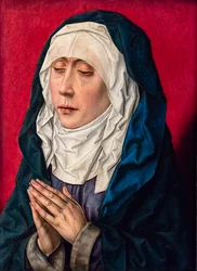 Den bedjande jungfru Maria i sorg, ca 1500 (Tempera och olja på trä (ek))