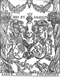 Bokskylt av Willibald Pirkheimer, c1502-1503, 1906