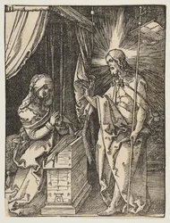 Kristus visar sig för sin moder, från The Small Passion, ca. 1510.