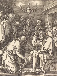 Kristus tvättar lärjungarnas fötter, förmodligen ca. 15091510.