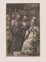 Kristus före Kaifas, från serien "The Engraved Passion"