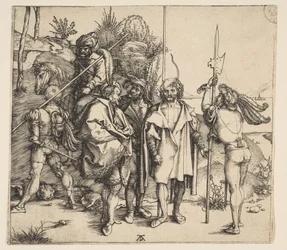 Fem fotsoldater och en beriden turk, ca. 1495.