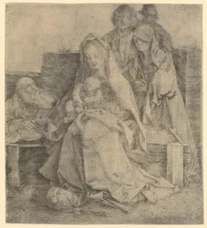 Heliga familjen med sex figurer