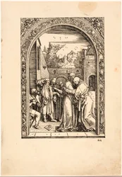 Joachim och St. Anne möts vid Golden Gate, från Jungfruns liv