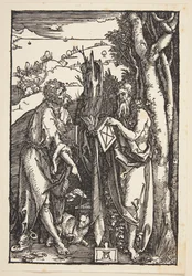 Johannes Döparen och St Onuphrius i öknen