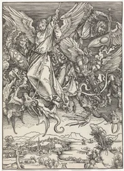 Mikael kämpar mot draken (Apokalypsen)