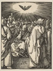 Pingst, från Den lilla passionen, ca. 1510.