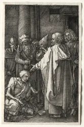 Peter och Johannes helar den krympling vid tempelporten, 1512.