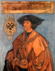 Porträtt av kejsar Maximilian I 1459-1519, ca. 1512