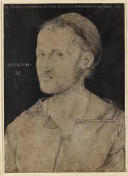 Porträtt av Hans Burgkmair, 1518 (träkol)