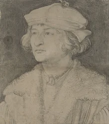 Porträtt av en ung man med hatt, ca 1506