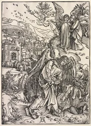 Johannes uppenbarelse: Ängel med nyckeln till den bottenlösa gropen, 1511.