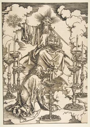 Sankt Johannes ser de sju gyllene ljusstakarna, ur Apokalypsen, odaterad