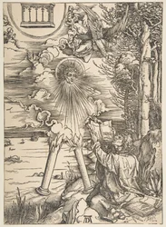 Saint John Swallowing the Book, från The Apocalypse, Latin Edition, 1511, 1511.