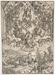 Sankt Johannes inför Gud och de äldste, från The Apocalypse.n.d.