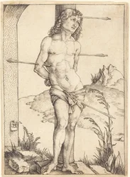 Saint Sebastian bunden till kolonnen
