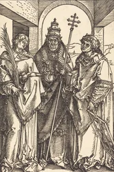 De heliga Stephen, Sixtus och Lawrence, förmodligen ca. 15041505.