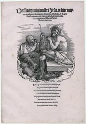 ”Schmerzensmann och landsknekten”, blad 1 [titelsidan] i serien ”Die Grosse Passion”