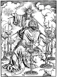 St Johns Vision of Christ and the Seven Candlesticks From The Apocalypse, ca. 1497