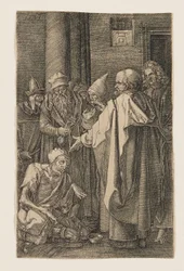 S:t Petrus och S:t Johannes botar en lam vid tempelporten