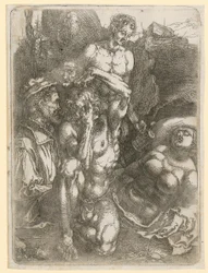 Studieblad med fem figurer