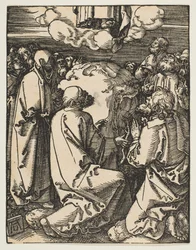 Himmelsfärden, från The Small Passion, ca. 1510.
