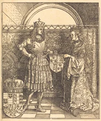 Maximilians trolovning med Maria av Bourgogne, 1515.