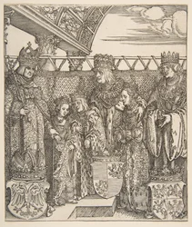 Prinskongressen i Wien, från kejsar Maximilian I:s triumfbåge, 1515.