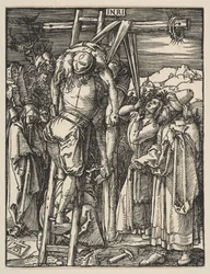 Nedstigningen från korset, från Den lilla passionen, ca. 1509.