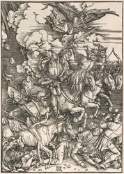 De fyra ryttarna, från The Apocalypse of St. John, 1497-98