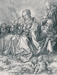 Den heliga familjen på en gräsbänk, 1526 1906