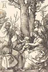 Den heliga familjen med Joachim och Anne under ett träd, 1511.