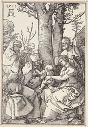 Den heliga familjen med Joachim och St. Anne