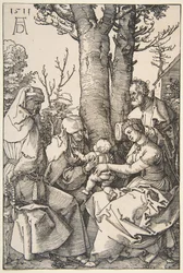 Den heliga familjen med Saint Joachim och Saint Anne, 1511.