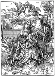 Den heliga familjen med de tre hararna, 1497, 1936