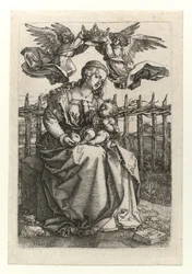 Madonnan och barnet krönt av två änglar, 1518