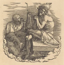 Sorgens man hånad av en soldat, troligen 1511.