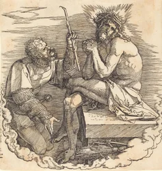 Sorgernas man hånad av en soldat, troligen 1511.
