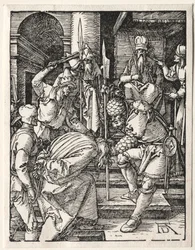 Den lilla passionen: Kristus före Annas, 1509-1511.