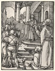 Den lilla passionen: Kristus före Pilatus, ca. 1509-1511.