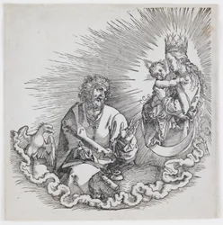 The Virgin Appearing to Saint John, från 1511 års upplaga av "The Apocalypse"
