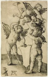 Tre Putti med sköld och hjälm