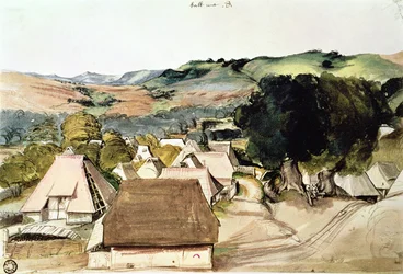 Utsikt över Kachreuth, nära Nürnberg, 1511 (wc på papper)