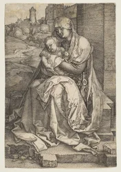 Jungfru och barn sitter vid muren, 1514.