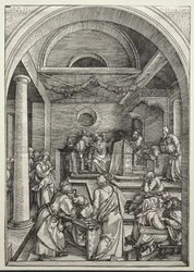 Kristus disputerar med läkare, c. 1503-1504 (träsnitt)