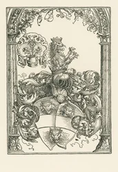 Jacob de Bannissis vapensköld, ca 1515 (träsnitt)