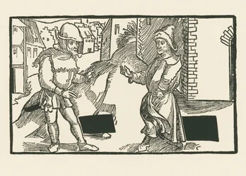 Demea och Micio, ca 1492-93 (träsnitt)