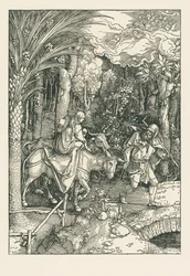 Flykten till Egypten, ca 1504 (träsnitt)